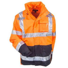 Men's Waterproof High-Visibility Orange Work Jacket